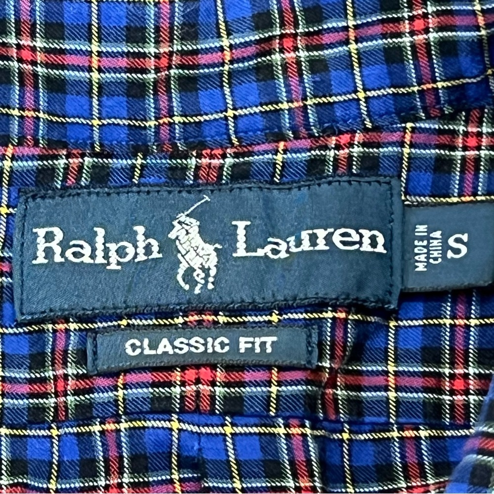 Ralph Lauren Classic Fit‎ Long Sleeve Blue Red Plaid Button Down Small Oxford - Picture 4 of 4